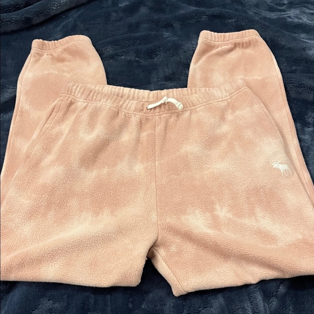 Abercrombie & Fitch Pink and White Cuffed Sweats